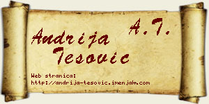 Andrija Tešović vizit kartica